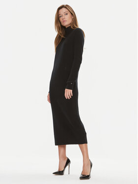Tommy Hilfiger Tommy Hilfiger Úpletové šaty WW0WW39925 Čierna Relaxed Fit