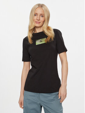 Calvin Klein Jeans Calvin Klein Jeans T-shirt Illuminated Box Logo Slim Tee J20J222898 Crna Slim Fit