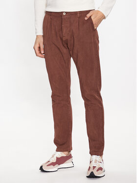 INDICODE INDICODE Pantaloni din material Ville 60-291 Maro Regular Fit