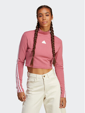 adidas adidas Palaidinė Future Icons 3-Stripes Mock Neck Top IB8525 Rožinė Slim Fit
