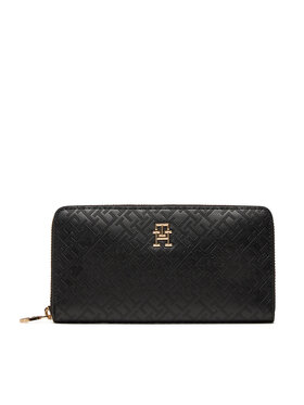 Tommy Hilfiger Tommy Hilfiger Portofel Mare de Damă Th Distinct Lrg Za Mono AW0AW17258 Negru