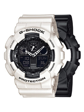 Casio Casio Zegarek SET GA-100-1A1ER + BEZEL 10395292 + PASEK 10395227 Biały