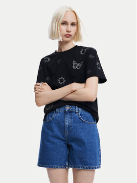 Desigual Desigual T-Shirt Tarot 24WWTK96 Μαύρο Regular Fit