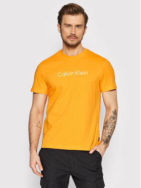 Calvin Klein Calvin Klein T-shirt Raised Striped Logo K10K108842 Narančasta Regular Fit