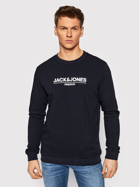 Jack&Jones PREMIUM Džemperis Branding 12205732 Tamsiai mėlyna Regular Fit