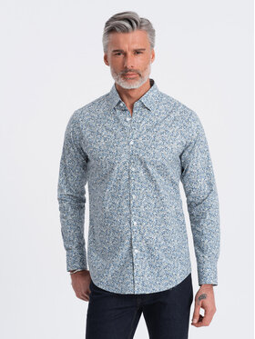 Ombre Ombre Košile OM-SHPS-0163 Šedá Slim Fit