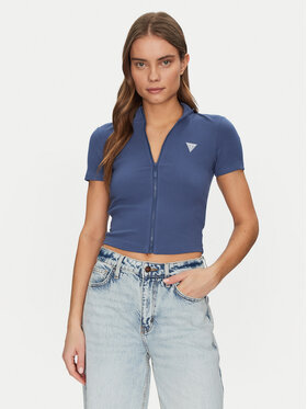 Guess Guess Bluzka V5GP25 KCRS2 Niebieski Slim Fit