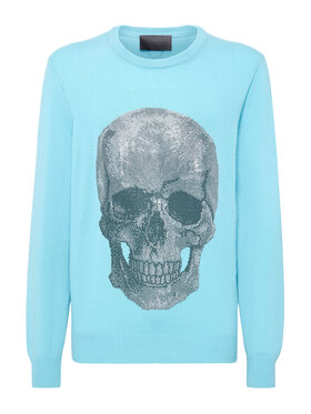 PHILIPP PLEIN PHILIPP PLEIN Longsleeve 1637 Błękitny Regular Fit