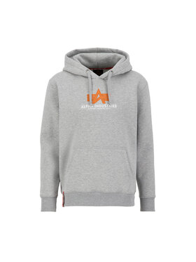 Alpha Industries Alpha Industries Bluza Basic Big Logo Rubber Hoodie Szary Regular Fit