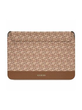 Guess Guess Etui na laptopa Sleeve G Cube Stripes Brązowy
