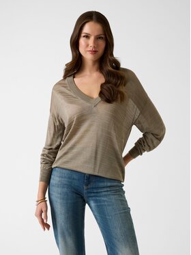 Guess Guess Sweter 182053 Beżowy Classic Fit