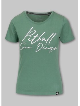 PITBULL PITBULL T-Shirt Koszulka damska PITBULL SD L Zielony Regular Fit