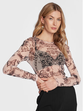 Pinko Pinko Blúz Magico 101009 A0NW Bézs Slim Fit