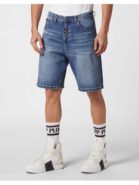 PHILIPP PLEIN PHILIPP PLEIN Szorty jeansowe 9243 Niebieski jasny Loose Fit