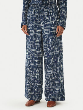 Tommy Hilfiger Tommy Hilfiger Hlače iz tkanine WW0WW48970 Mornarsko modra Wide Leg