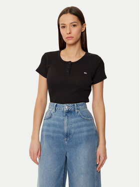Tommy Jeans Tommy Jeans T-Shirt DW0DW19502 Černá Slim Fit