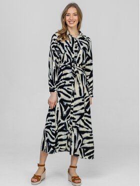 Perso Perso Sukienka koszulowa RBE266107F Czarny Regular Fit