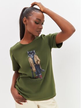 CAT by maniita lacitta CAT by maniita lacitta T-Shirt Printed T-shirt Zielony Regular Fit