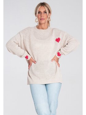 FIGL FIGL Svetr M1240 Béžová Regular Fit