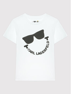 KARL LAGERFELD KARL LAGERFELD T-Shirt SMILEY WORLD Z25344 D Biały Regular Fit