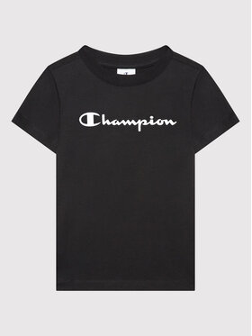 Champion Champion T-krekls Contrast Script Logo 404541 Melns Regular Fit