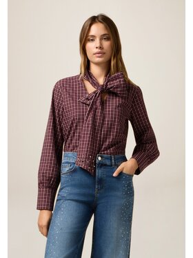 Oltre Oltre Koszula 5021R003109N0Z6 Bordowy Regular Fit