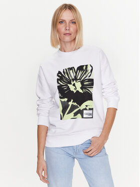 Calvin Klein Calvin Klein Sweatshirt Flower Print K20K205336 Weiß Relaxed Fit