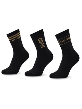 Hugo Hugo 3er-Set hohe Damensocken 3p Qs Rib Logo Cc W 50484149 Schwarz