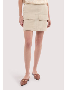 Trussardi Trussardi Gonna di pelle 1309A000669N002 Crema A-Line Fit