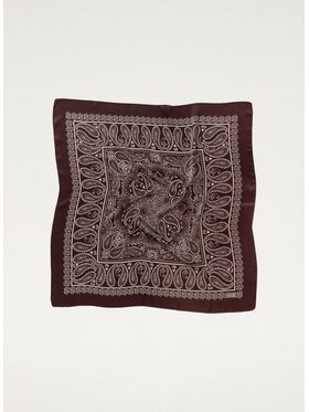 LEBRAND LEBRAND Chusta Bandana Jedwabna Bordowy