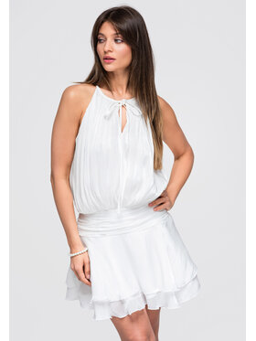 Ombre Ombre Sukienka wieczorowa LA-OM-DLR382 Biały Loose Fit
