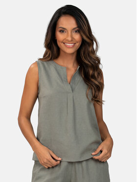 Feba Feba Bluzka F248 Khaki Comfort Fit