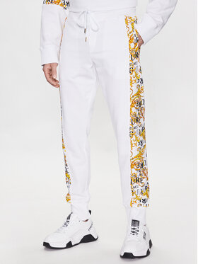 Versace Jeans Couture Versace Jeans Couture Παντελόνι φόρμας Contr Logo Baroque 74GAA3C0 Λευκό Regular Fit