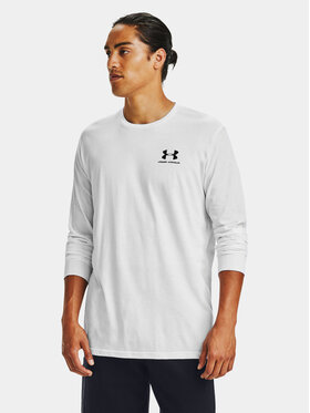 Under Armour Under Armour Longsleeve Ua Sportstyle Left Chest Ls 1329585-100 Biały Loose Fit