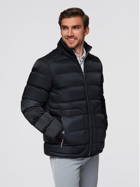Ombre Ombre Kurtka przejściowa OM-JALP-0218 Czarny Regular Fit
