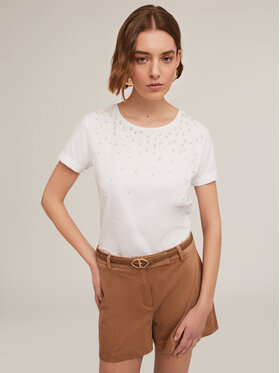 Motivi Motivi T-Shirt G281W003302N011 Biały Regular Fit