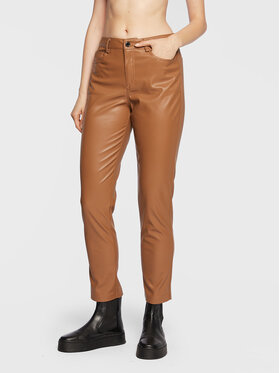 Joseph Ribkoff Joseph Ribkoff Hlače iz umetnega usnja 223921 Rjava Slim Fit