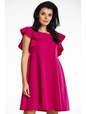 Awama Awama Sukienka letnia A643 Fioletowy Basic Fit