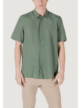 Antony Morato Antony Morato Camicia ADALIA REGULAR FIT WITH LOGOED METAL BADGE Verde Regular Fit