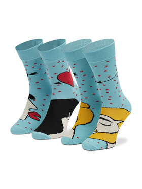 Zooksy Zooksy Zestaw 2 par wysokich skarpet unisex Miłośniki Box Błękitny