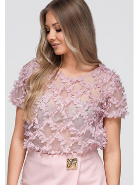 Ombre Ombre Bluzka OW-TS-E0062 Różowy Loose Fit