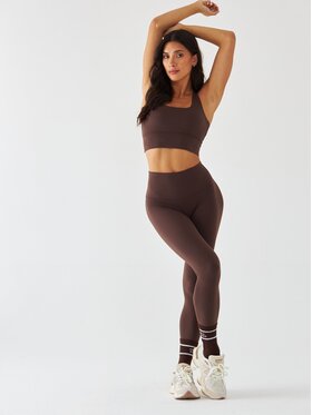 BeShaped BeShaped Legginsy Sportowe - Morning Dew Brązowy Shaping Fit