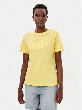 HUGO HUGO T-krekls Damacia_4 50539101 Dzeltens Regular Fit