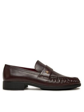 Tommy Hilfiger Tommy Hilfiger Lordsy Loafer Soft Nappa Pleated Toe FW0FW08362 Bordová