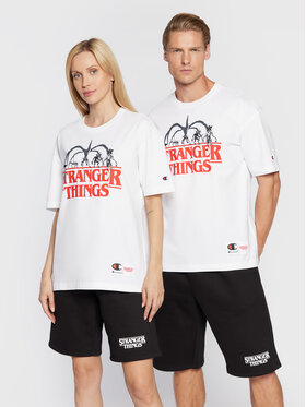 Champion Champion T-shirt Unisex STRANGER THINGS 217791 Bianco Custom Fit