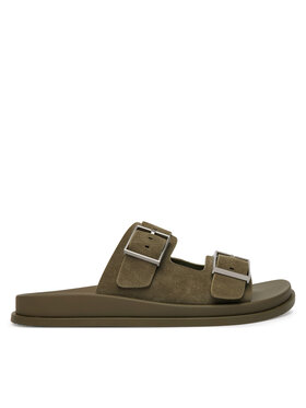 Calvin Klein Calvin Klein Plätud City Sandal Buckle Suede HW0HW03130 Roheline