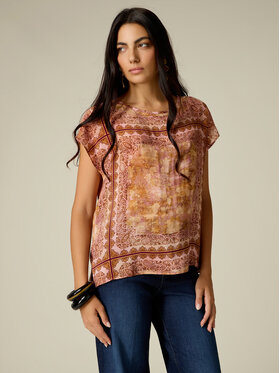 Oltre Oltre Blusa 2145J000942N0S7 Arancione Regular Fit