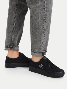 Calvin Klein Calvin Klein Superge Vulc Flatform Low Canvas Mg YW0YW01763 Črna