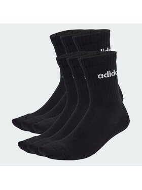 adidas adidas Skarpety długie Linear Crew Socks Cushioned Socks 6 Pair Pack Czarny