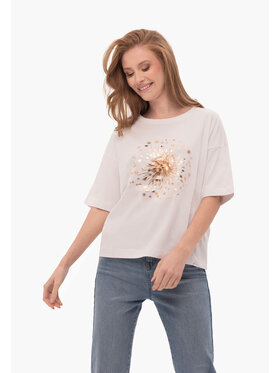 Volcano Volcano T-Shirt T-SHELI Biały Regular Fit